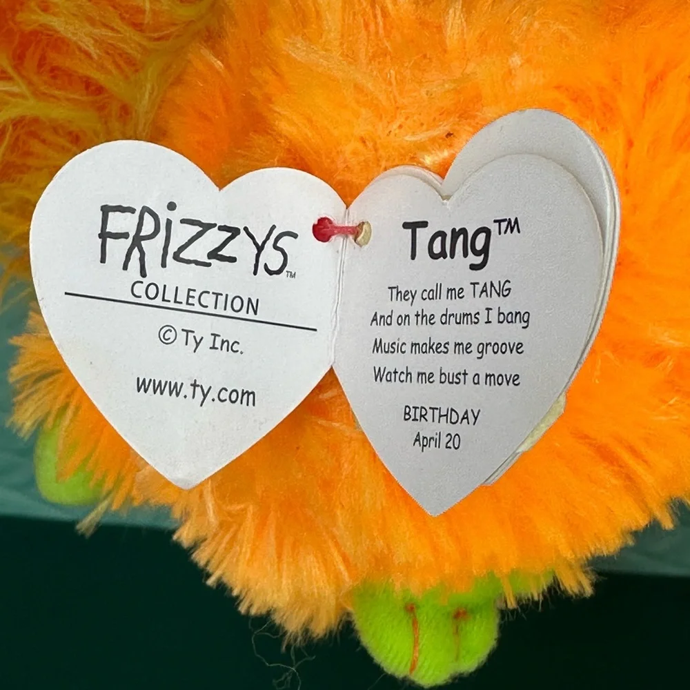 Ty Frizzys Tang orange and yellow monster plush toy - Picture 5 of 7